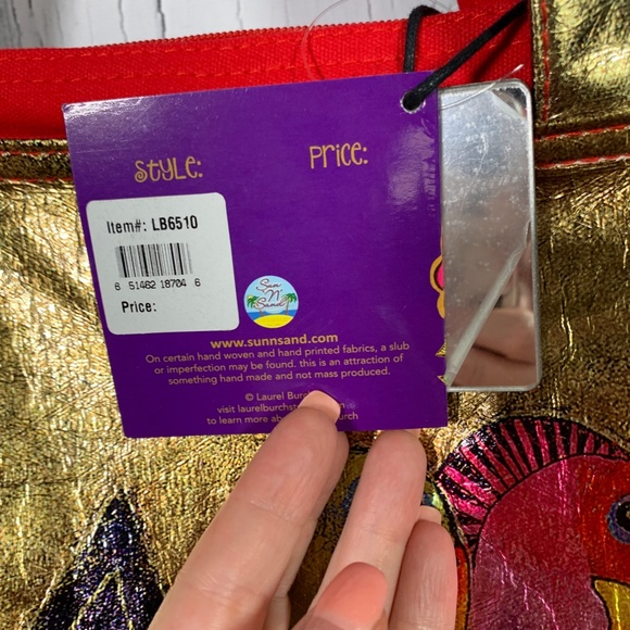 Laurel Burch Metallic Canvas Tote Bag NWT - Picture 8 of 16